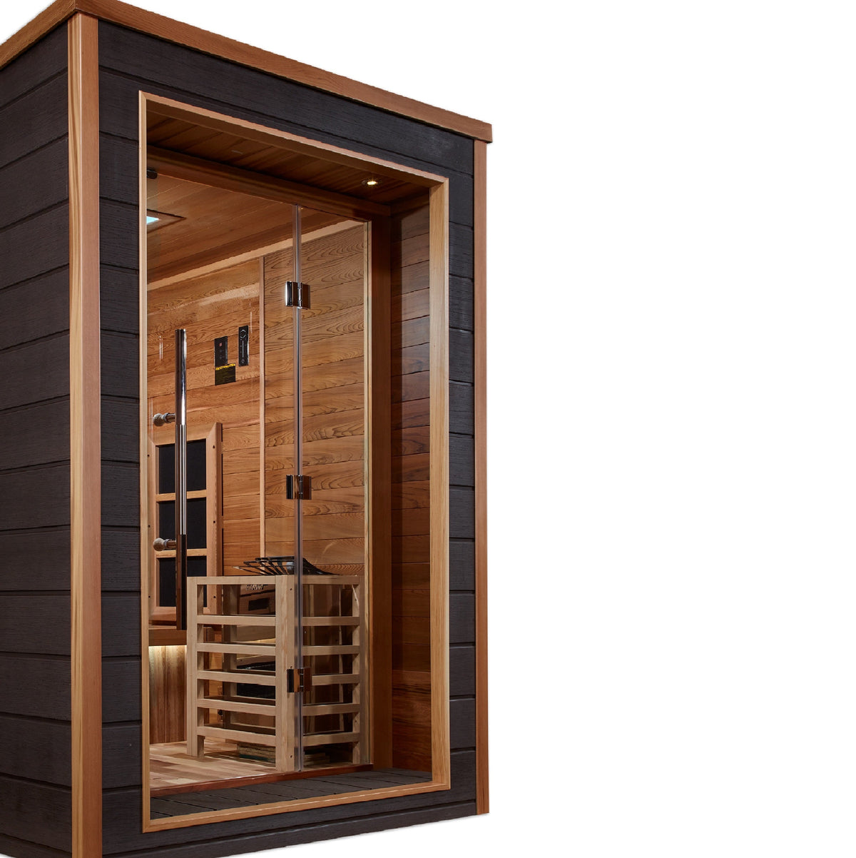 Golden Designs Karlstad 6 Person Outdoor-Indoor PureTech Hybrid Full Spectrum Sauna Canadian Red Cedar Interior GDI-8226-01, exact-model manufacturer alternate view 3