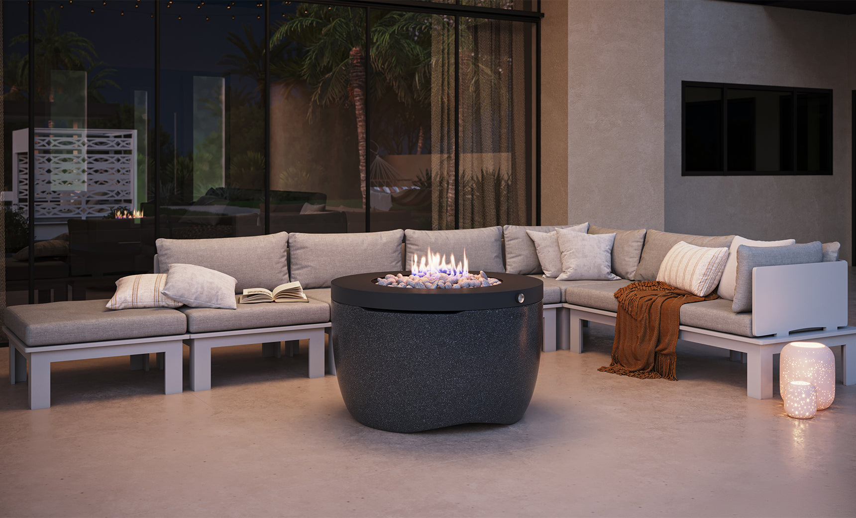 Ledge Lounger Halo Fire Pit