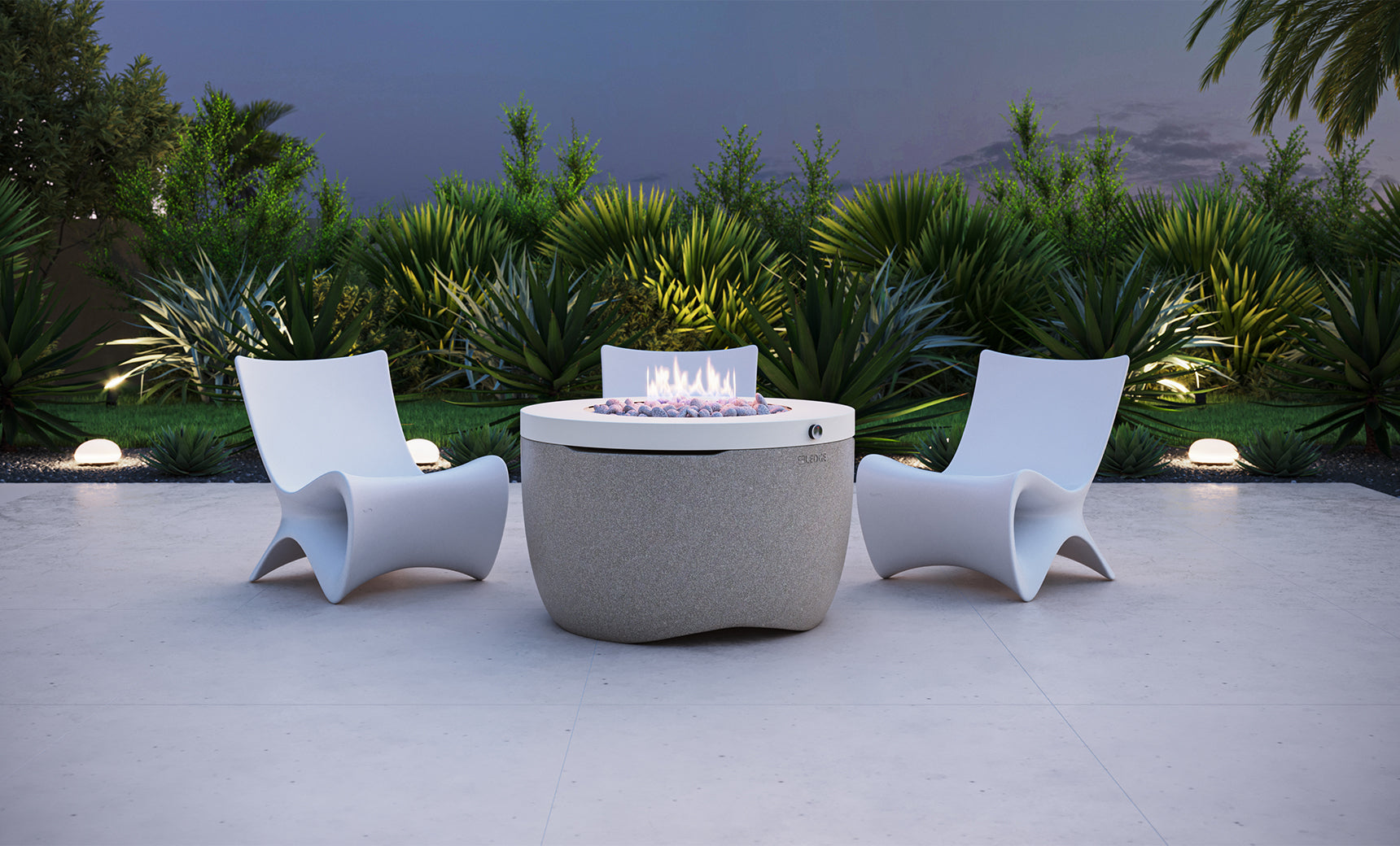 Ledge Lounger Halo Fire Pit