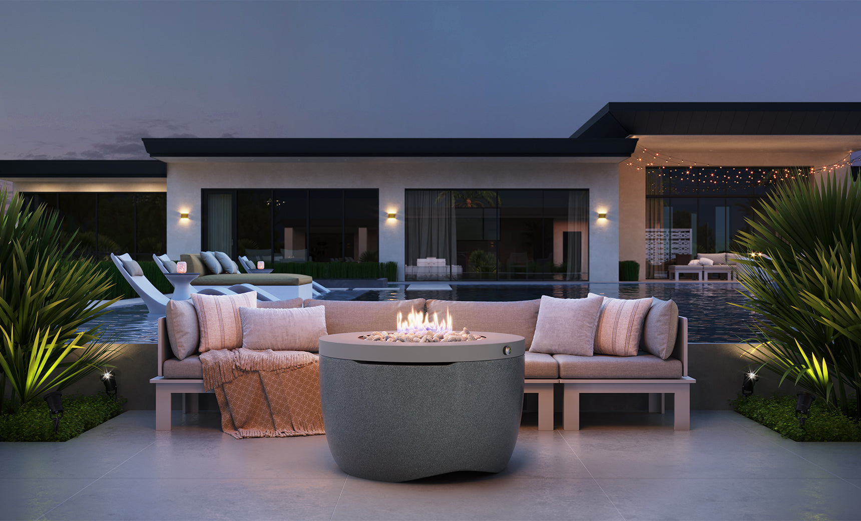 Ledge Lounger Halo Fire Pit