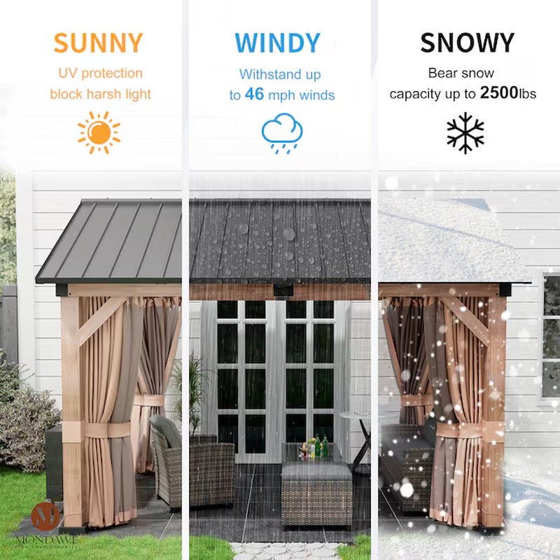 Alora 13 x 11 ft Brown Hardtop Gazebo with Screen