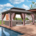 12x18 Hardtop Gazebo, Galvanized Steel Double Roof with Aluminum Frame