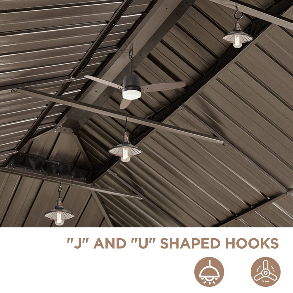 12x18 Hardtop Gazebo, Galvanized Steel Double Roof with Aluminum Frame