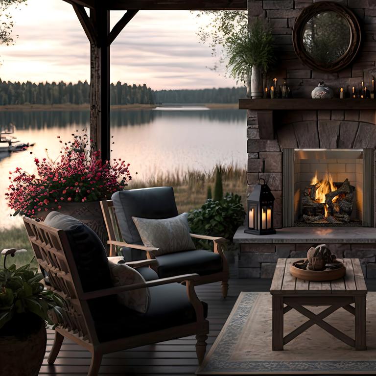 Outdoor Lifestyles Castlewood 42-Inch Outdoor Wood Fireplace