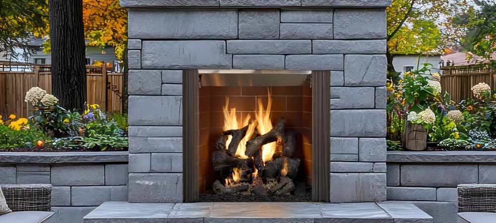 Outdoor Lifestyles Castlewood 42-Inch Outdoor Wood Fireplace