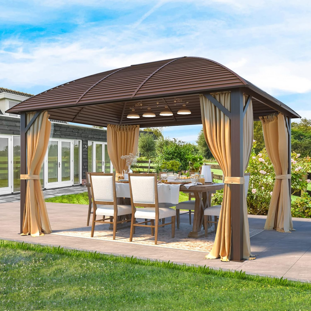 Homrest 10' x 13' Hardtop Gazebo with Galvanized Steel Roof with Aluminum Frame