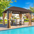 Homrest 10' x 13' Hardtop Gazebo with Galvanized Steel Roof with Aluminum Frame