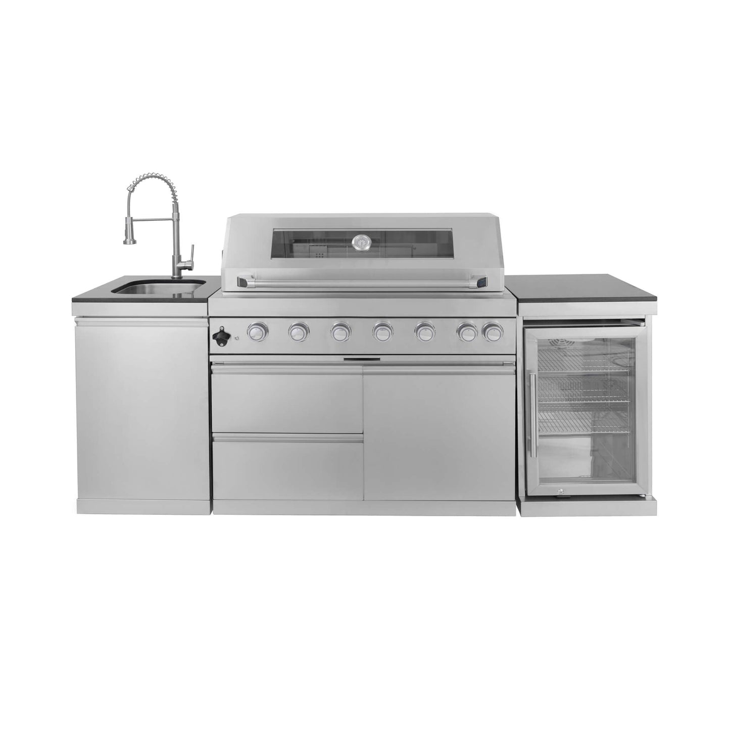 Castelle Flame 44-Inch 6-Burner Stainless Steel Outdoor Kitchen Island Grill