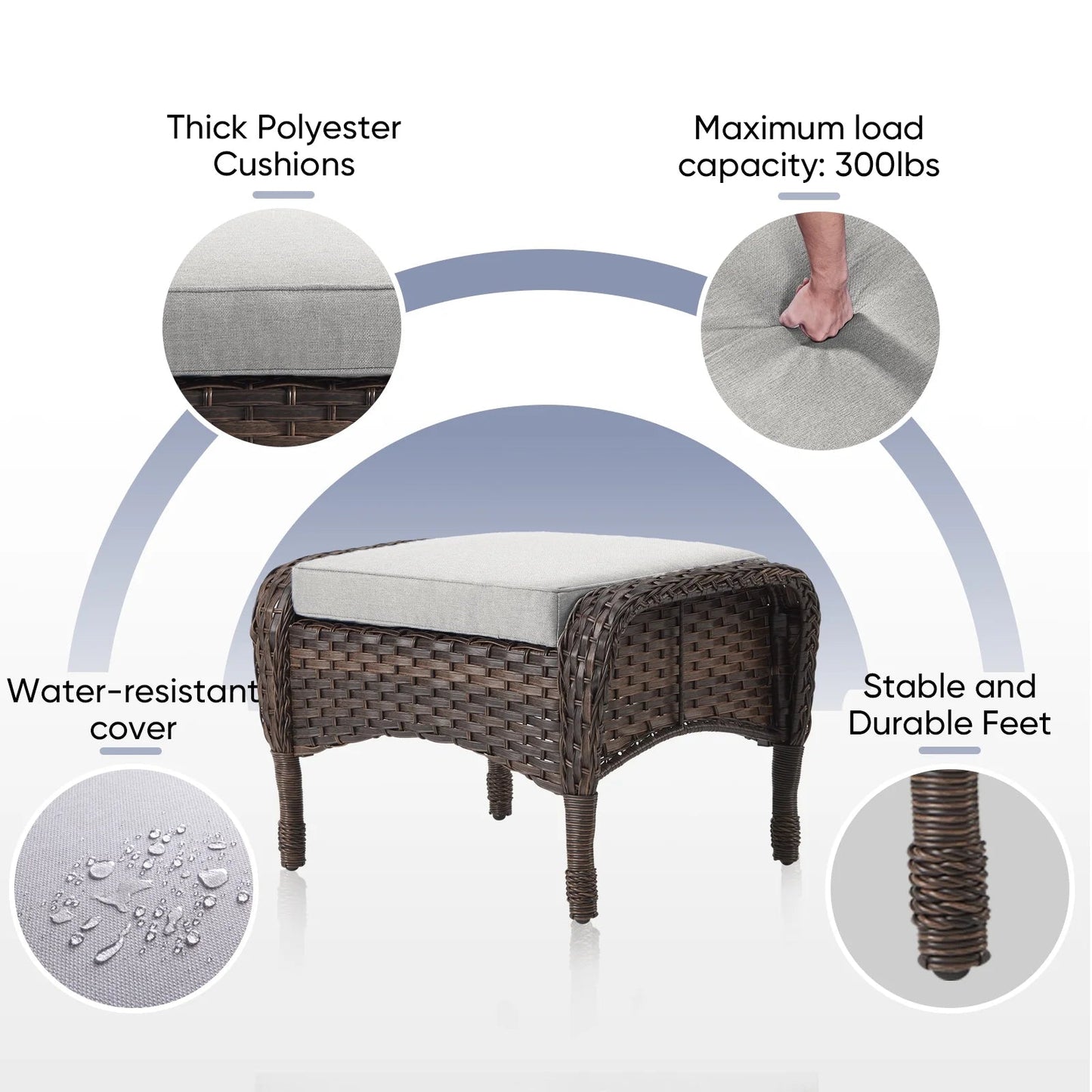 7-Piece Wicker Patio Set with Fire Pit Table