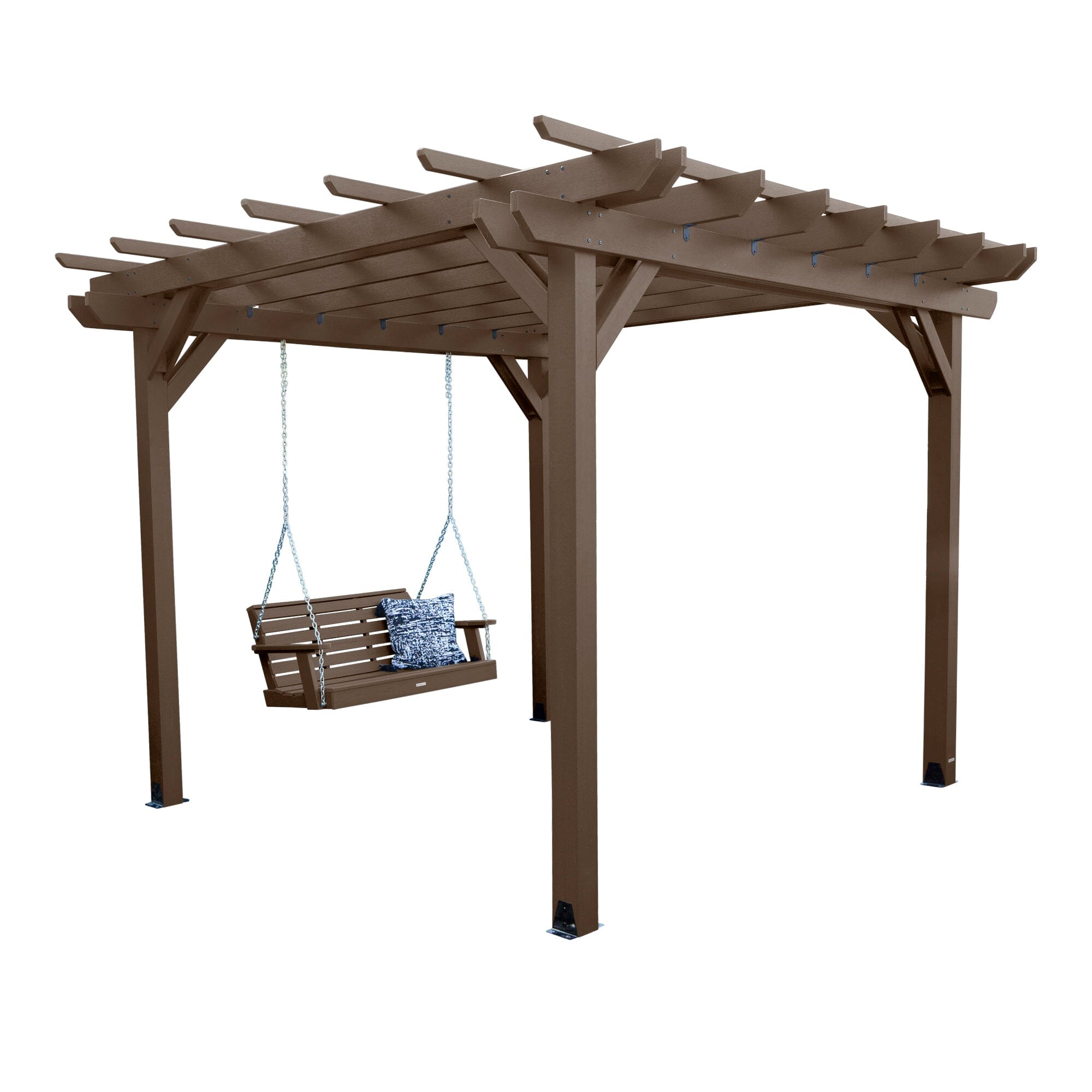 Bodhi 10' x 10' DIY Pergola with 5' Weatherly Porch Swing