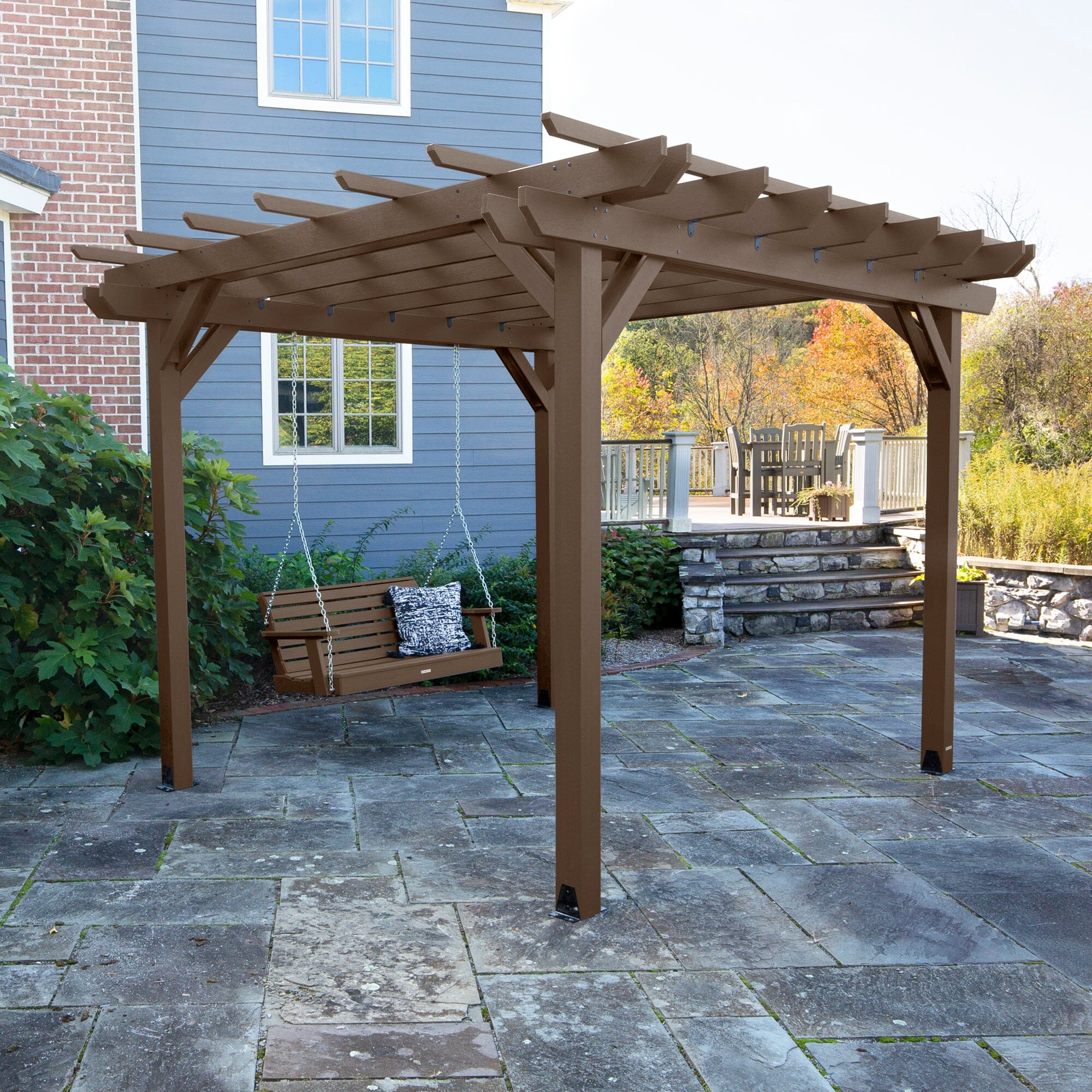 Bodhi 12' x 12' DIY Pergola with 5' Weatherly Porch Swing