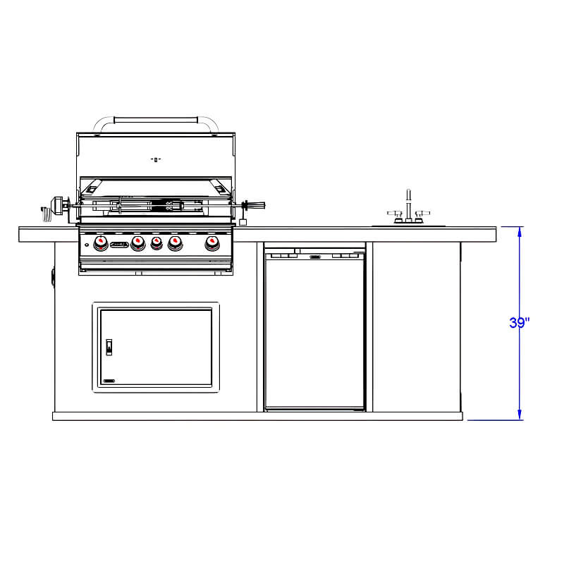 Bull 8 Ft BBQ Grill Island