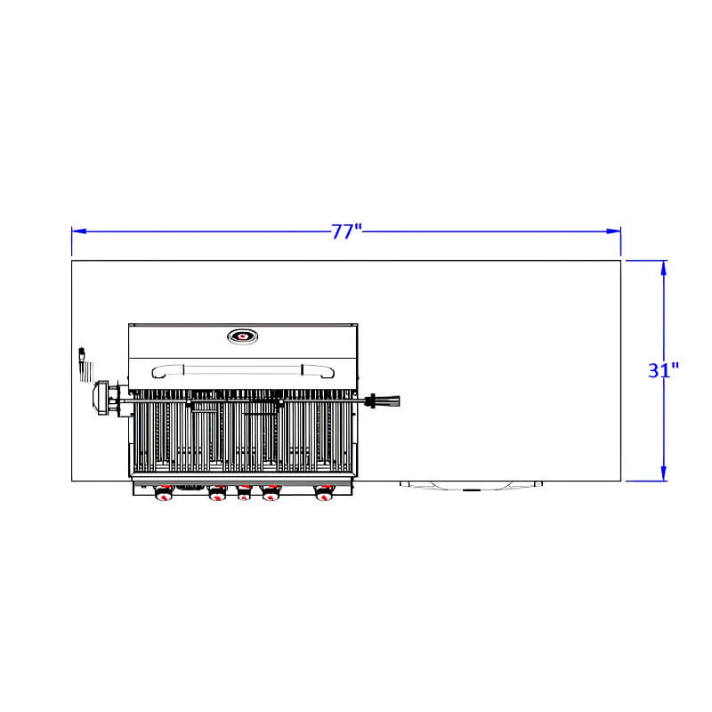 Bull Power Q 6.5-Foot BBQ Grill Island