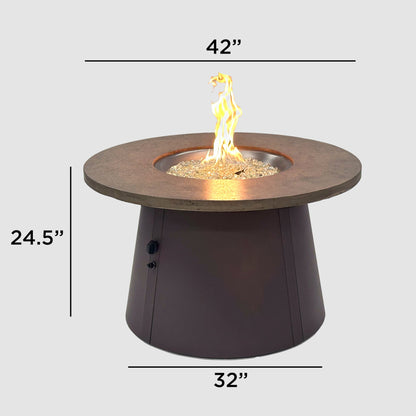 Outdoor GreatRoom Cirvalo 42" Round Gas Fire Pit Table