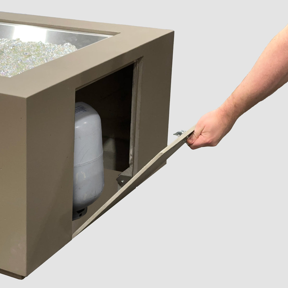 Outdoor GreatRoom Cove 36" Square Concrete Gas Fire Pit Table, Natural Grey
