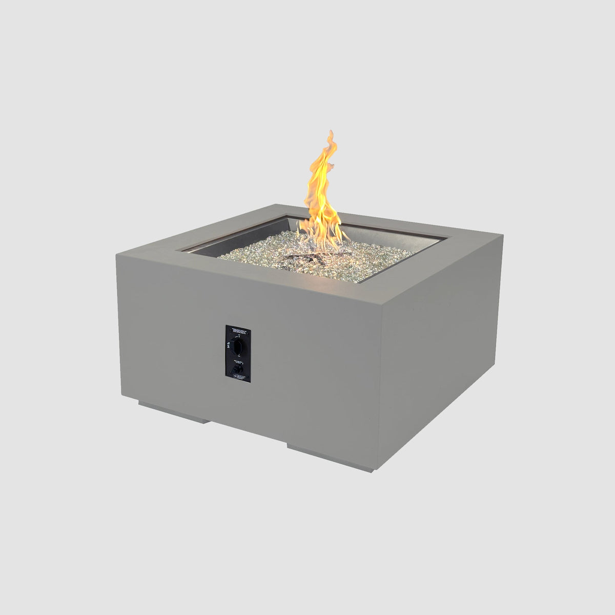 Outdoor GreatRoom Cove 36" Square Concrete Gas Fire Pit Table, Natural Grey