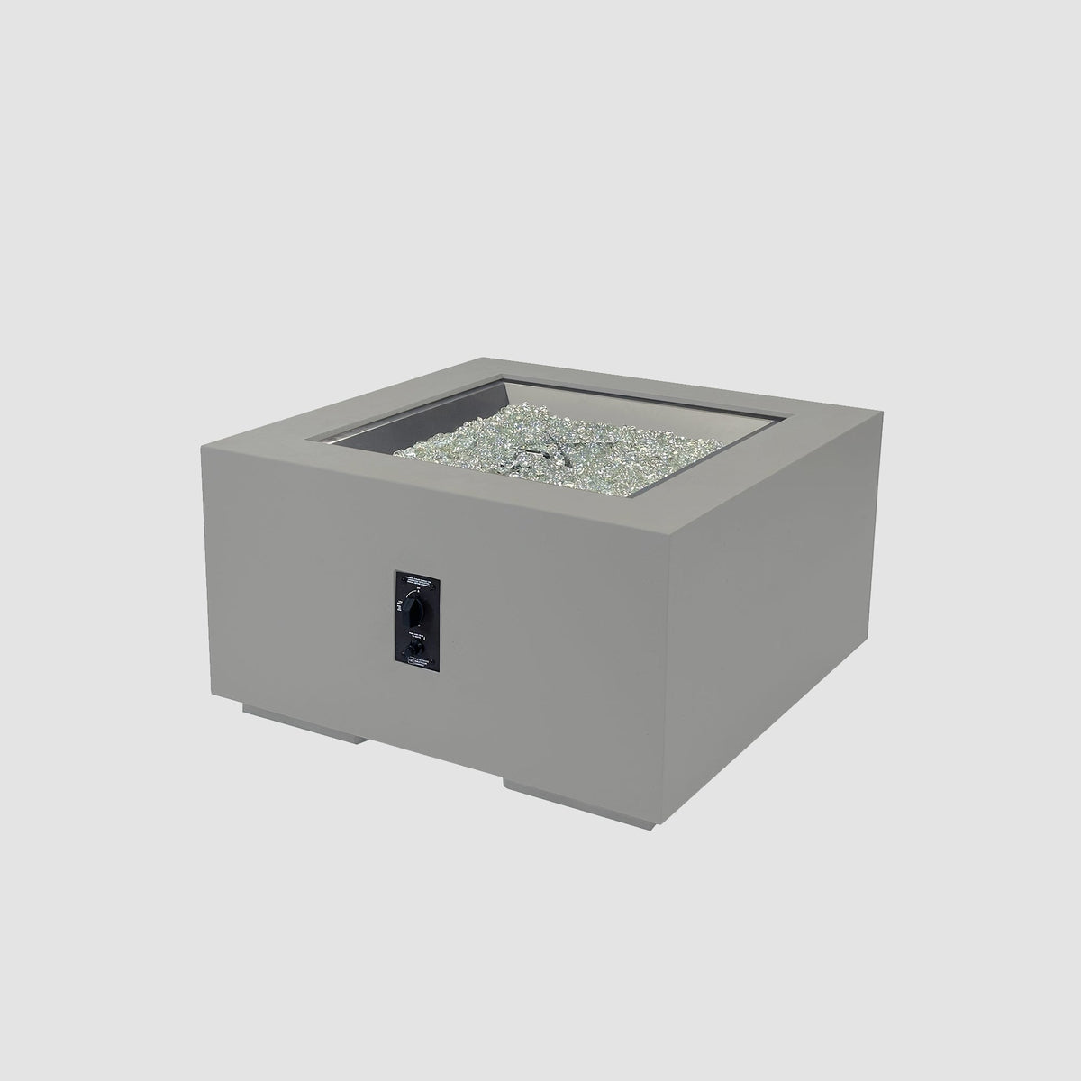 Outdoor GreatRoom Cove 36" Square Concrete Gas Fire Pit Table, Natural Grey