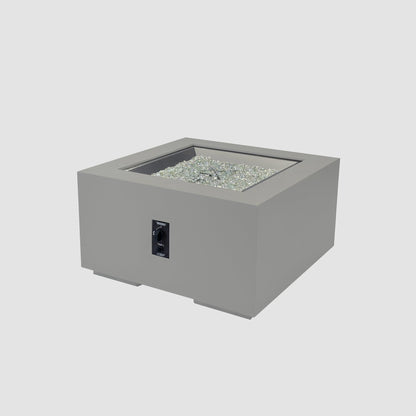 Outdoor GreatRoom Cove 36" Square Concrete Gas Fire Pit Table, Natural Grey