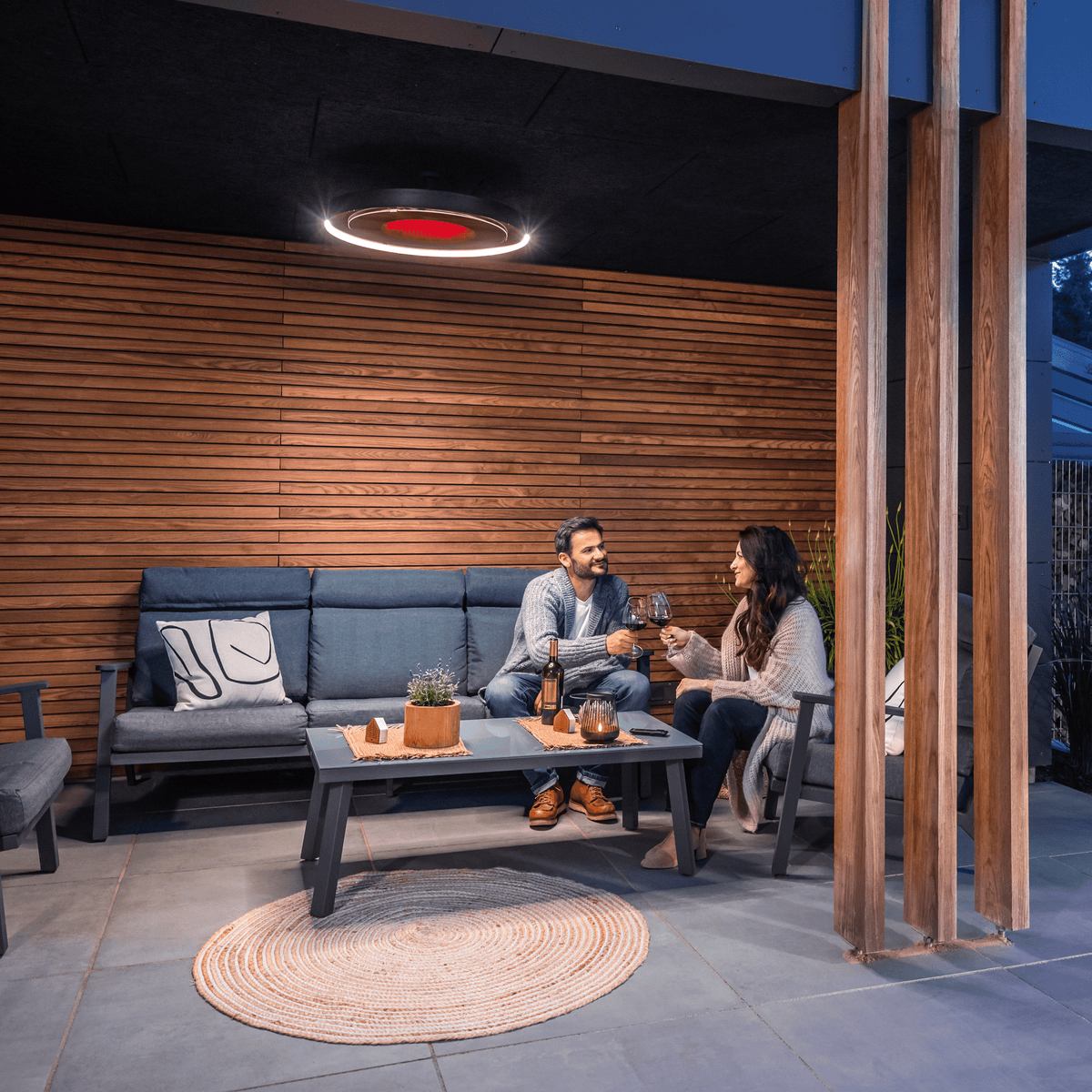 Bromic Eclipse Smart-Heat Electric Patio Heater with 24 in Twin Pole