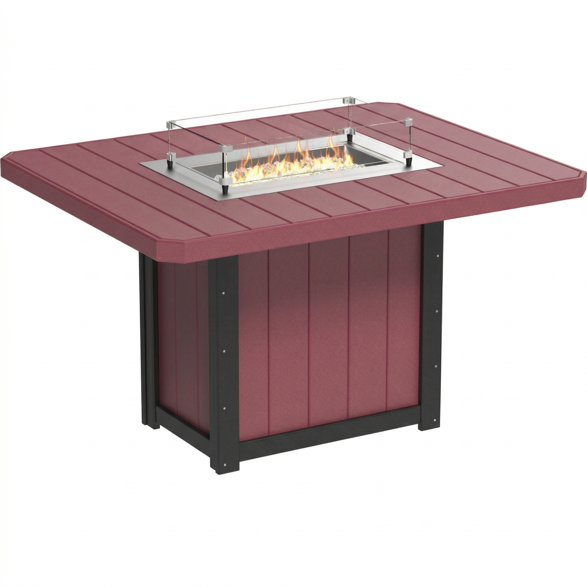 LuxCraft Lumin Fire Table 62″ Rectangular Counter Height