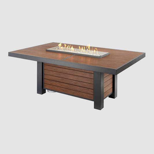 Outdoor GreatRoom Kenwood 81" Linear Dining Height Gas Fire Pit Table