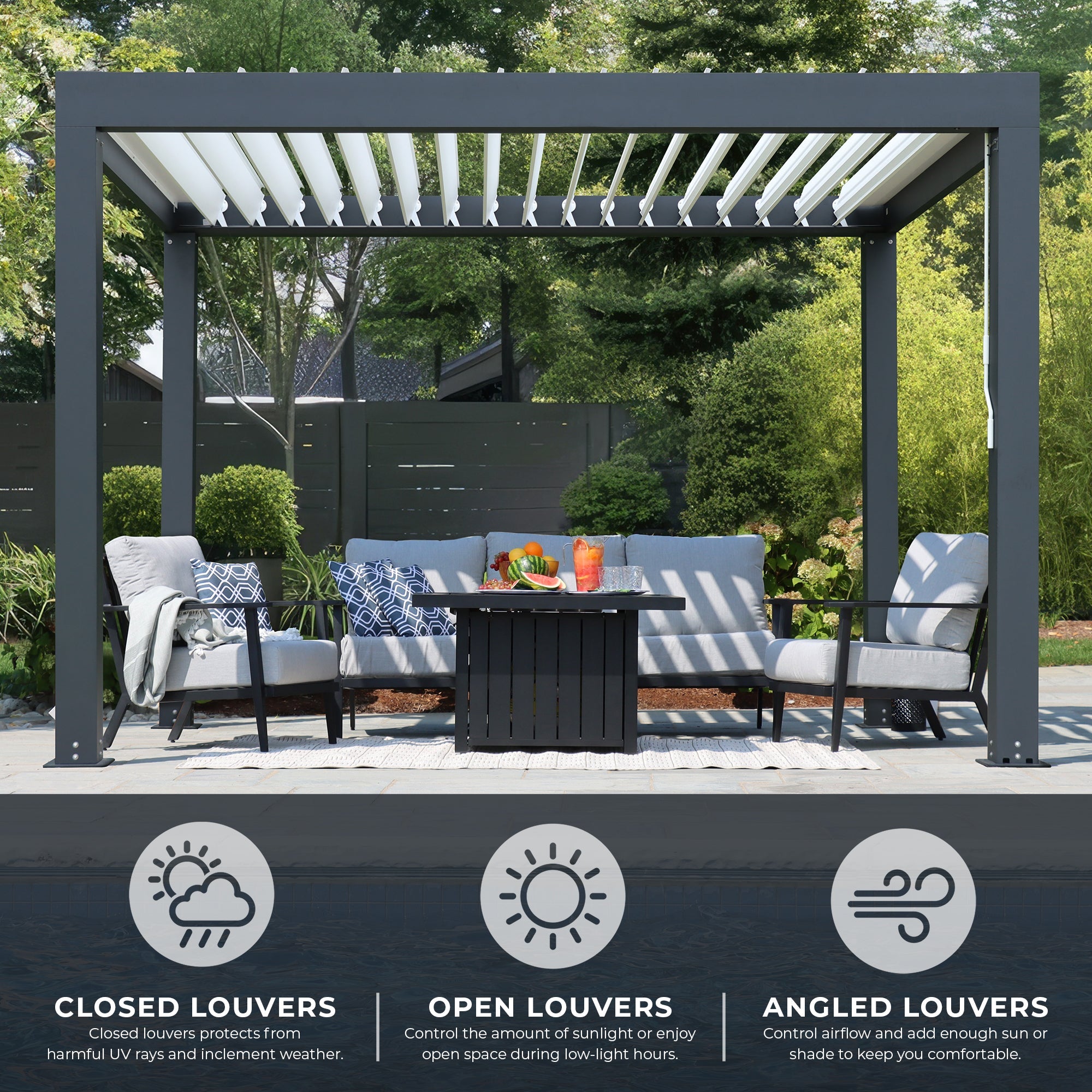 10 x 12 Aluminum Louvered Pergola