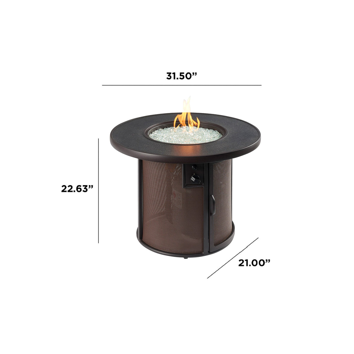 Outdoor GreatRoom Stonefire 31" Round Gas Fire Pit Table