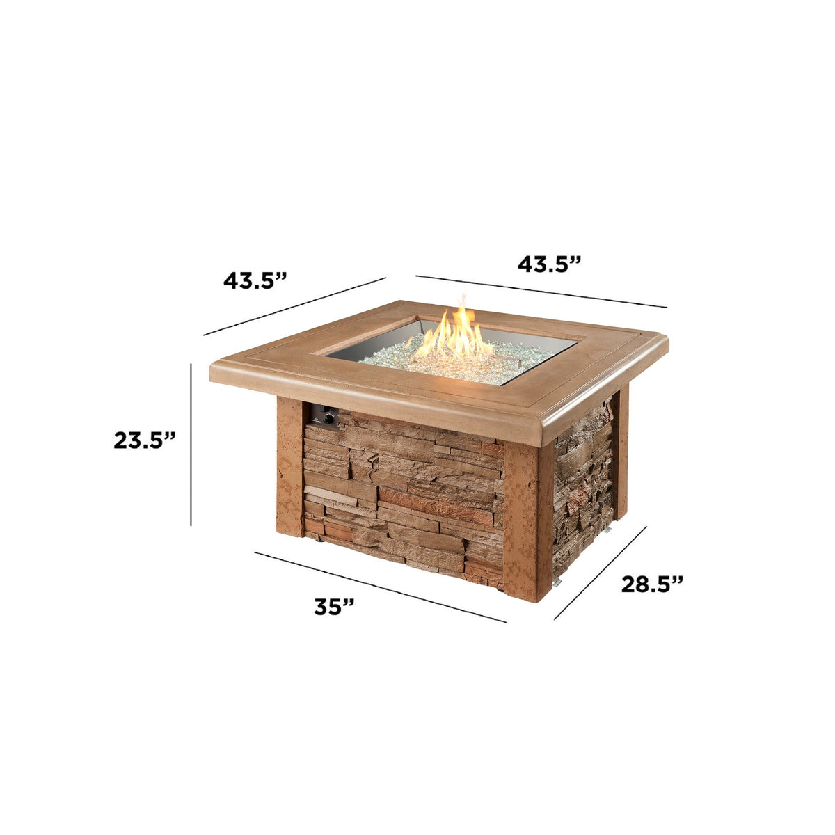 Outdoor GreatRoom Sierra 43" Square Gas Fire Pit Table