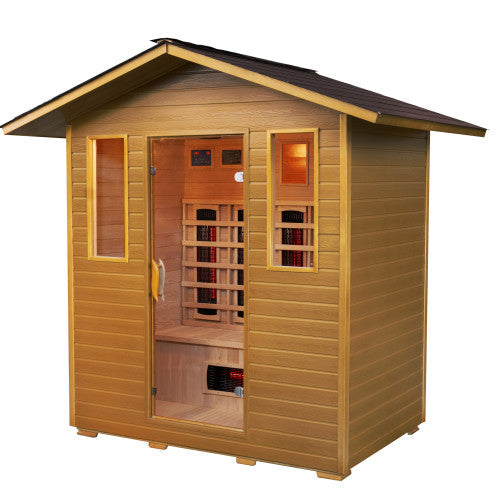 Sunray Sauna Cayenne 4 Person Outdoor Infrared Sauna - Rapid Halogen Heating HL400D3