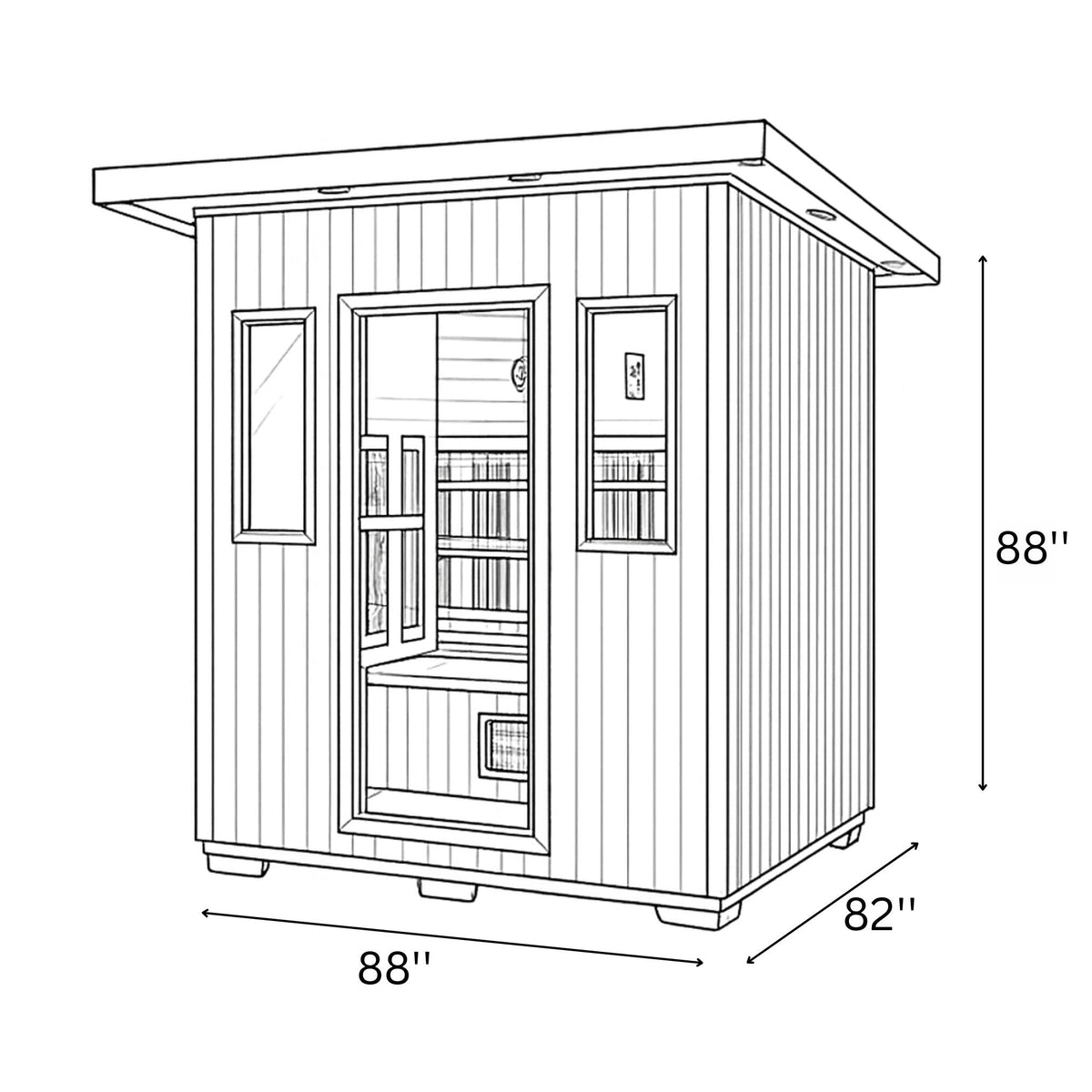Sunray Pacific 4-Person Outdoor Infrared Sauna HL400D6