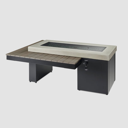Outdoor GreatRoom Uptown 63" Linear Gas Fire Pit Table, Coastal Grey
