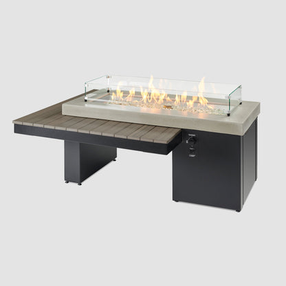Outdoor GreatRoom Uptown 63" Linear Gas Fire Pit Table, Coastal Grey