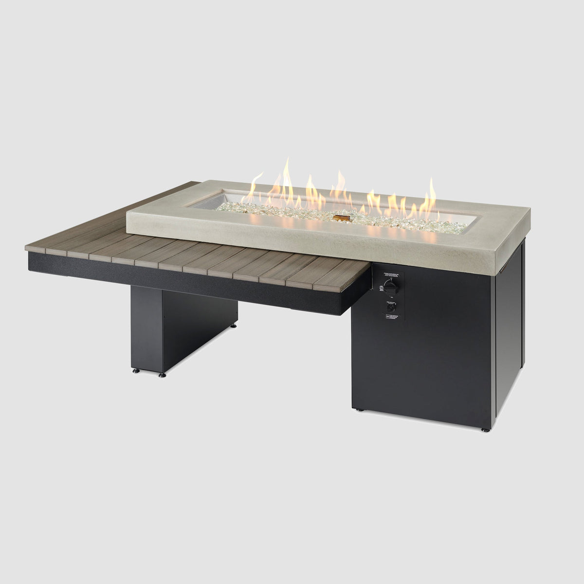 Outdoor GreatRoom Uptown 63" Linear Gas Fire Pit Table, Coastal Grey
