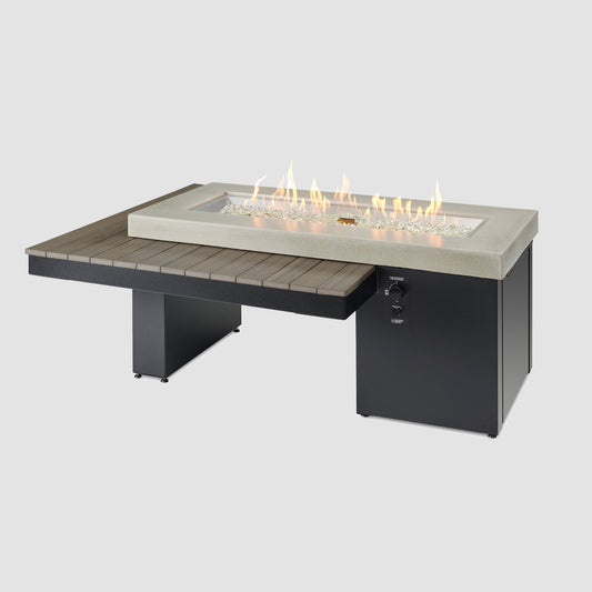Outdoor GreatRoom Uptown 63" Linear Gas Fire Pit Table, Coastal Grey