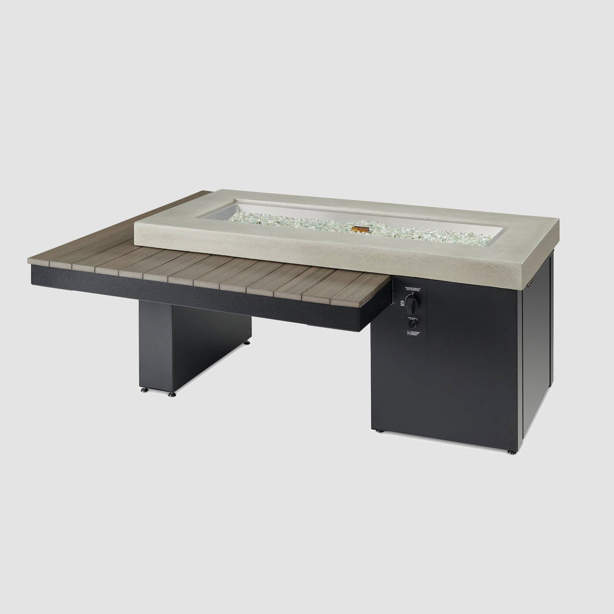 Outdoor GreatRoom Uptown 63" Linear Gas Fire Pit Table, Coastal Grey