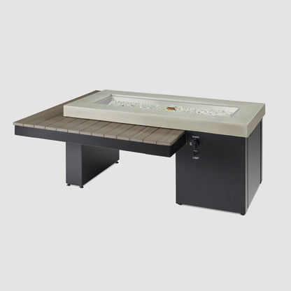 Outdoor GreatRoom Uptown 63" Linear Gas Fire Pit Table, Coastal Grey