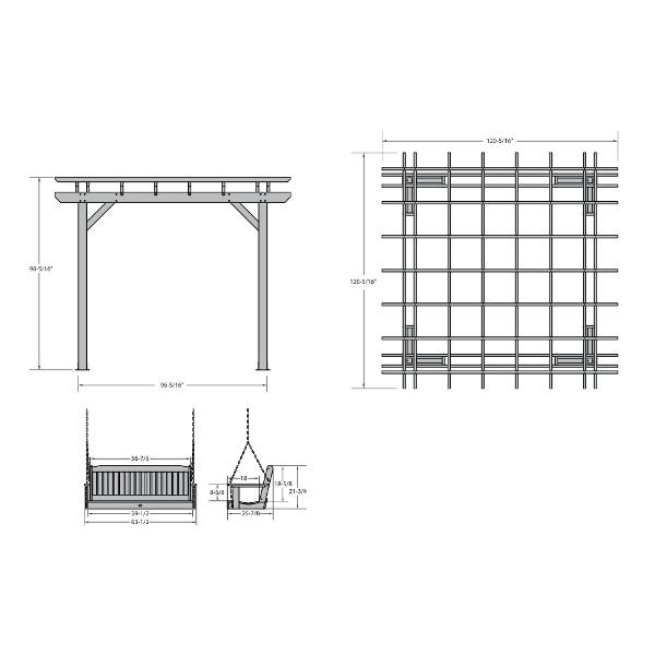 Bodhi Pergola and Lehigh Swing Set 5ft