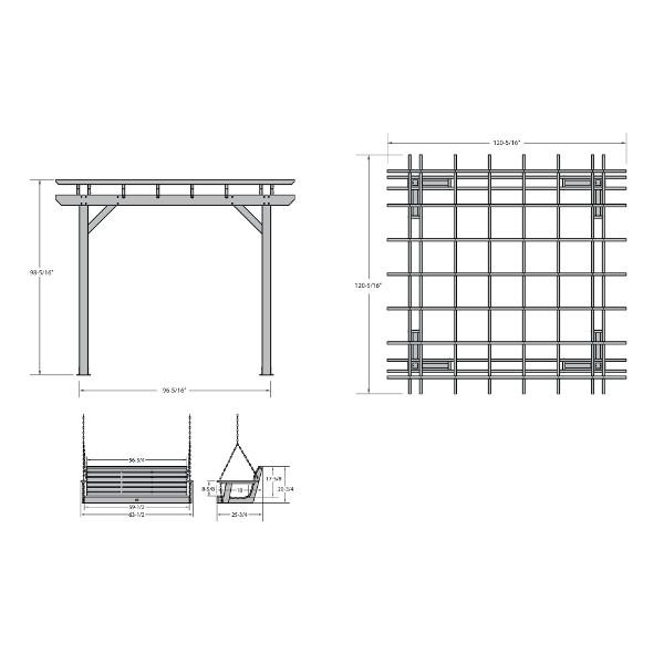 Bodhi Pergola and Weatherly Swing Set 5ft
