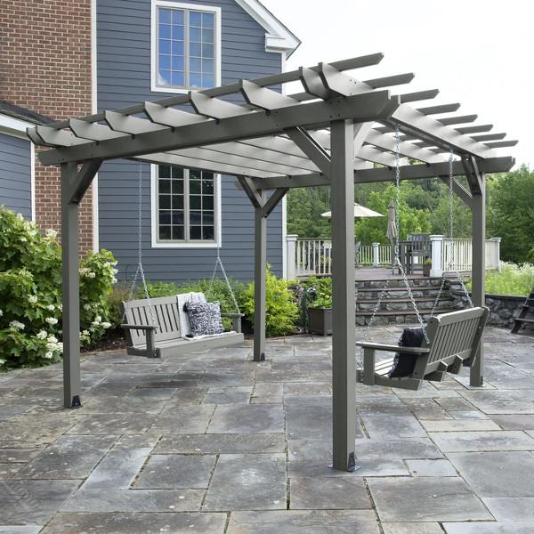 Bodhi Pergola (12 x 12) with 2 Lehigh 4ft Swings