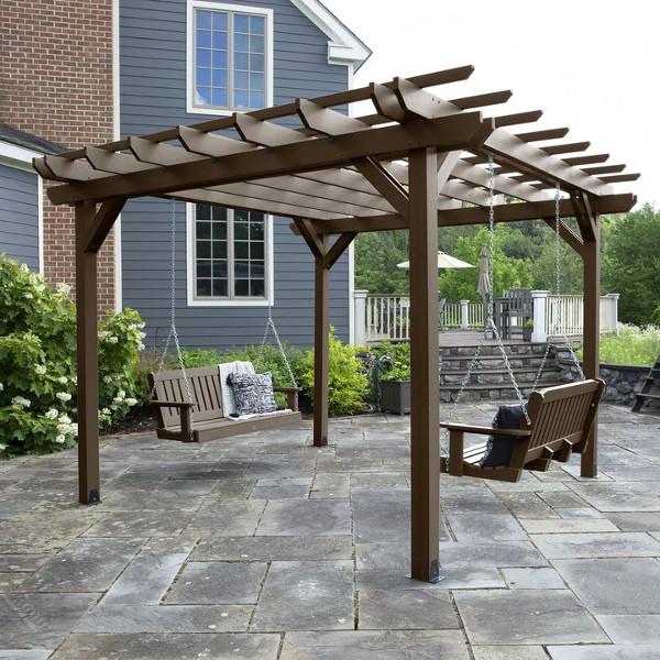 Bodhi Pergola (12 x 12) with 2 Lehigh 4ft Swings