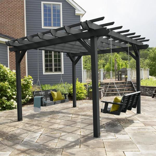 Bodhi Pergola (12 x 12) with 2 Weatherly 4ft Swings