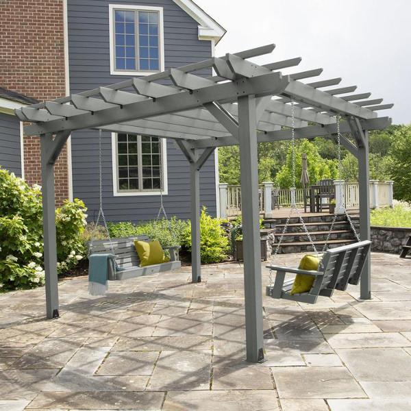 Bodhi Pergola (12 x 12) with 2 Weatherly 4ft Swings