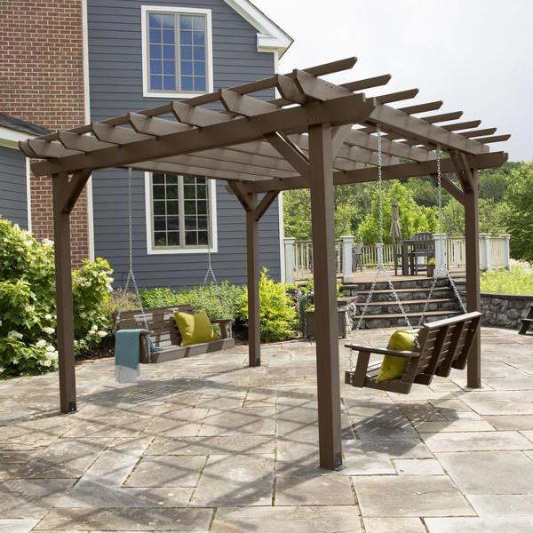 Bodhi Pergola (12 x 12) with 2 Weatherly 4ft Swings