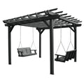 Bodhi Pergola (12 x 12) with 2 Weatherly 4ft Swings