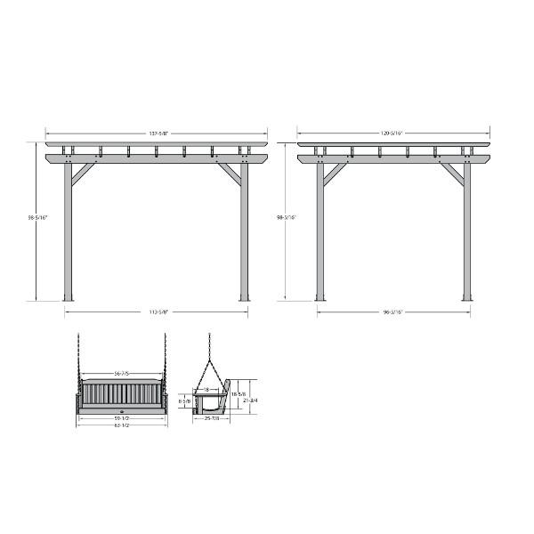 Bodhi Pergola and Lehigh Swing Set 5ft
