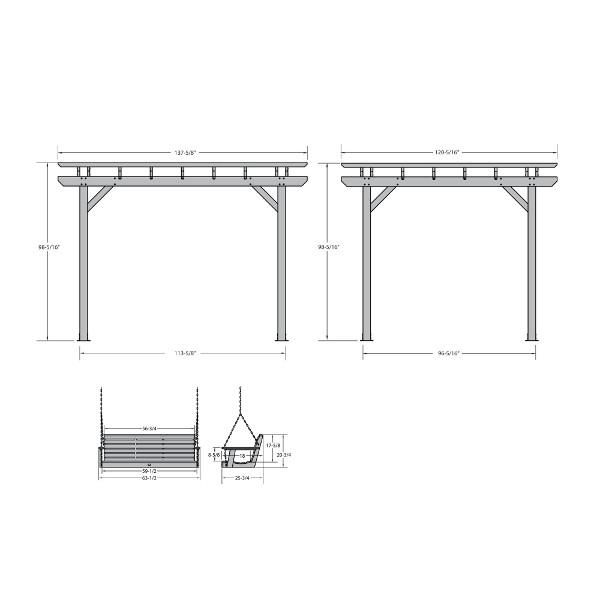 Bodhi Pergola and Weatherly Swing Set 5ft