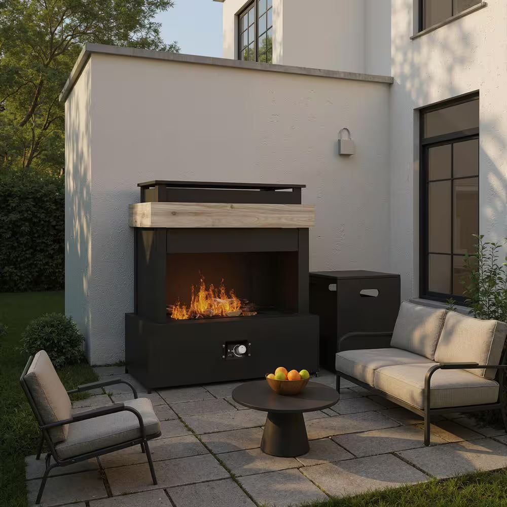 Evita 43 In. 50000BTU Propane Fire Pit Table Modern Outdoor Gas Fire Table