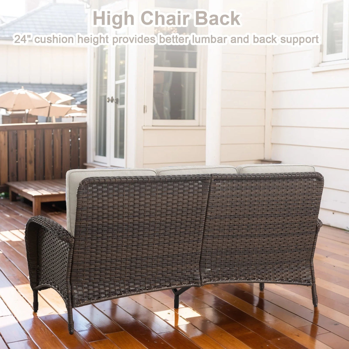 7-Piece Wicker Patio Set with Fire Pit Table
