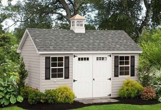 G-C Sheds Cape, 10 × 14 ft — manufacturer catalog configuration; optional features may be shown
