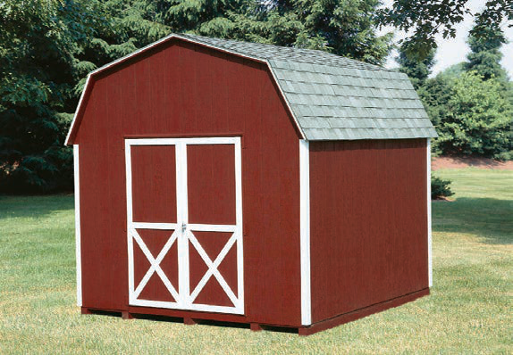 G-C Sheds Barn, 10 × 10 ft, Red LP Smart Panel — manufacturer catalog configuration; optional features may be shown